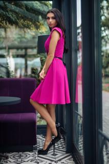 Jednoduché společenské šaty Gréta amarantově růžové 40