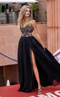 Luxusní dlouhé šaty Elizabeth, Černé 40