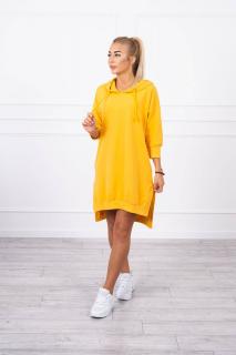 Oversize mikinové šaty Hořčicové UNI