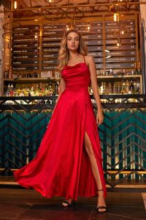 Saténové šaty Missy, Červené 36