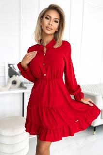 Šaty s rukávem Verona, Červené M