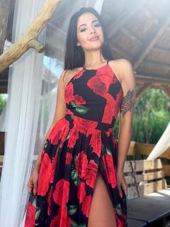 Šifonové letní šaty Rouge L