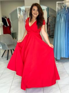Splývavé šaty s rukávkem Gala, Červené 40