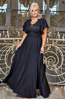 Třpytivé dlouhé šaty Laura, Černé 50