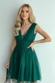 Třpytivé šaty s bohatou sukní Milano, Smaragdové 40