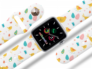 Apple watch řemínek Slepičky barva pásku: bílá, Rozměr: 42/44/45/49mm