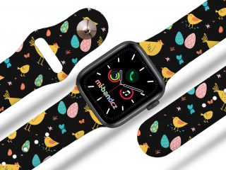 Apple watch řemínek Slepičky barva pásku: černá, Rozměr: 42/44/45/49mm
