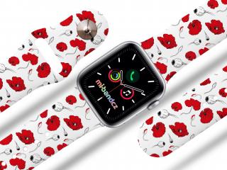 Apple watch řemínek Vlčí máky Rozměr: 42/44/45/49mm