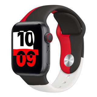 Barevný řemínek pro Apple Watch - Rumba Velikost: 38/40/41mm, Obvod zápěstí: M-L (střední až větší obvod zápěstí), Barva: Černá