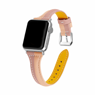 Dámský kožený řemínek pro Apple Watch - Červeno-růžový Velikost: 38/40/41mm, Barva: Růžová