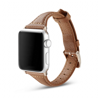 Dámský kožený řemínek pro Apple Watch - Světle hnědý Velikost: 42/44/45/49mm, Barva: Světle hnědá
