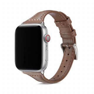 Dámský kožený řemínek pro Apple Watch - Tmavě hnědý Velikost: 42/44/45/49mm, Barva: Tmavě hnědá