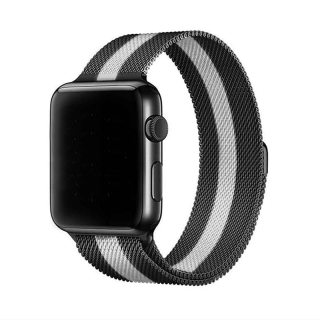 Elegantní řemínek pro Apple Watch v milánském stylu - Černo-bílý Velikost: 38/40/41mm, Barva: Černo-bílá