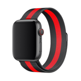 Elegantní řemínek pro Apple Watch v milánském stylu - Červeno-černý Velikost: 38/40/41mm, Barva: Červeno-černá