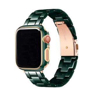 Elegantní řemínek s pouzdrem pro Apple Watch - Zelený Velikost: 41mm, Barva: Khaki