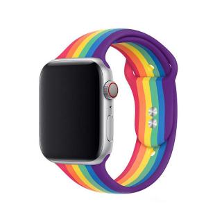 Jednobarevný řemínek pro Apple Watch - Duhový Velikost: 38/40/41mm, Obvod zápěstí: M-L (střední až větší obvod zápěstí), Barva: Rainbow black