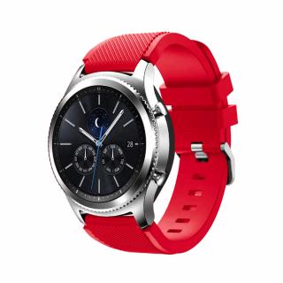 Jednobarevný vroubkovaný řemínek pro chytré hodinky - Červený Velikost: 20mm, Barva: Červená