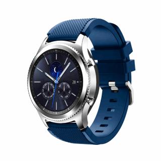 Jednobarevný vroubkovaný řemínek pro chytré hodinky - Tmavě modrý Velikost: 20mm, Barva: Tmavě modrá