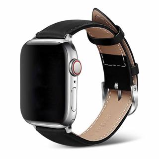 Kožený řemínek pro Apple Watch - Černý Velikost: 42/44/45/49mm, Barva: Černá