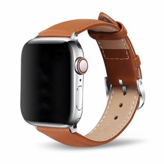 Kožený řemínek pro Apple Watch - Světle hnědý Velikost: 38/40/41mm, Barva: Světle hnědá