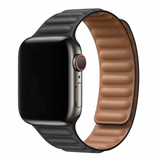 Kožený řemínek s magnetem pro Apple Watch - Černý Velikost: 38/40/41mm, Barva: Černá