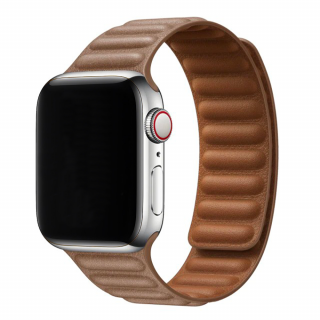 Kožený řemínek s magnetem pro Apple Watch - Hnědý Velikost: 38/40/41mm, Barva: Světle hnědá