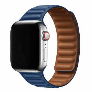 Kožený řemínek s magnetem pro Apple Watch - Modrý Velikost: 38/40/41mm, Barva: Modrá