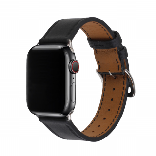 Kožený řemínek s přezkou pro Apple Watch - Černý Velikost: 38/40/41mm, Barva: Černá
