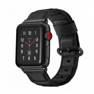 Luxusní kožený řemínek pro Apple Watch - Černý Velikost: 38/40/41mm, Barva: Černá