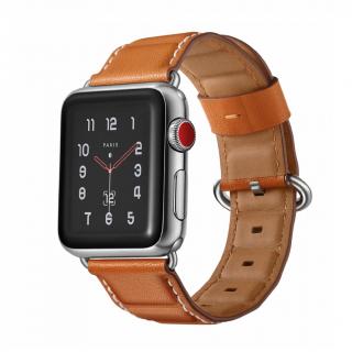 Luxusní kožený řemínek pro Apple Watch - Světle hnědý Velikost: 38/40/41mm, Barva: Světle hnědá
