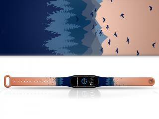 Náhradní náramek Mi band 3/4/5/6/7 Západ slunce na horách Barva: Vícebarevná, Pro Přístroj: Xiaomi Mi Band 7