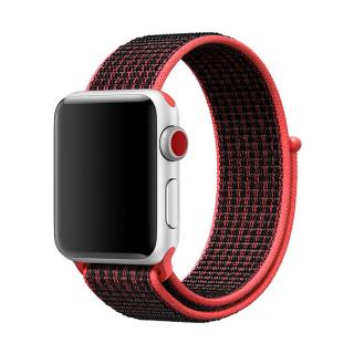 Nylonový řemínek na Apple Watch - Červeno-černý Velikost: 38/40/41mm, Barva: Červeno-černá