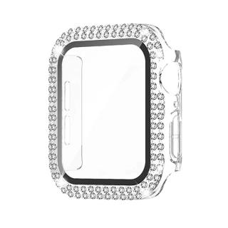 Ochranné pouzdro s tvrzeným sklem a diamanty pro Apple Watch - Čiré Velikost: 38mm