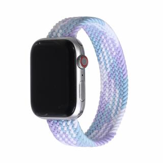 Pletený navlékací řemínek pro Apple Watch - Pastelový Velikost: 38/40/41mm, Obvod zápěstí: M (střední obvod zápěstí), Barva: Bílo-fialová
