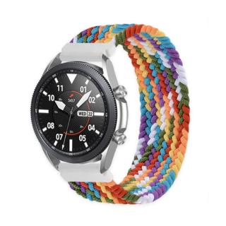 Pletený navlékací řemínek pro chytré hodinky - Duhový Velikost: 20mm, Obvod zápěstí: S (menší obvod zápěstí), Barva: Rainbow black