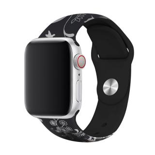 Řemínek s potiskem pro Apple Watch - Kreslený Velikost: 38/40/41mm, Obvod zápěstí: S-M (menší až střední obvod zápěstí), Barva: Černá