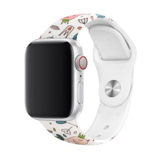 Řemínek s potiskem pro Apple Watch - Pohádkový Velikost: 38/40/41mm, Obvod zápěstí: M-L (střední až větší obvod zápěstí), Barva: Bílá