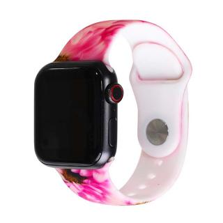 Řemínek s potiskem pro Apple Watch - Růžová slunečnice Velikost: 38/40/41mm, Obvod zápěstí: M-L (střední až větší obvod zápěstí), Barva: Růžová