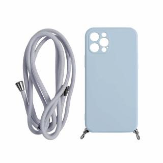 Silikonový obal na iPhone s provázkem - Fog blue Model: iPhone 12 Pro