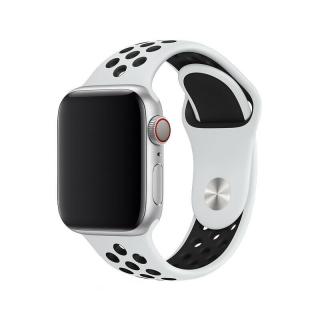 Sportovní řemínek na Apple Watch - Bílo-černý Velikost: 38/40/41mm, Obvod zápěstí: M-L (střední až větší obvod zápěstí), Barva: Bílo-černá