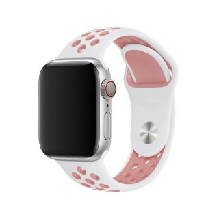 Sportovní řemínek na Apple Watch - Bílo-světle růžový Velikost: 38/40/41mm, Obvod zápěstí: M-L (střední až větší obvod zápěstí), Barva: Bílo-růžová