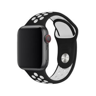 Sportovní řemínek na Apple Watch - Černo-bílý Velikost: 38/40/41mm, Obvod zápěstí: M-L (střední až větší obvod zápěstí), Barva: Černo-bílá