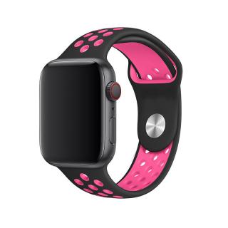Sportovní řemínek na Apple Watch - Černo-růžový Velikost: 38/40/41mm, Obvod zápěstí: M-L (střední až větší obvod zápěstí), Barva: Růžovo-černá