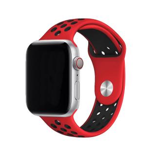 Sportovní řemínek na Apple Watch - Červeno-černý Velikost: 38/40/41mm, Obvod zápěstí: M-L (střední až větší obvod zápěstí), Barva: Červeno-černá