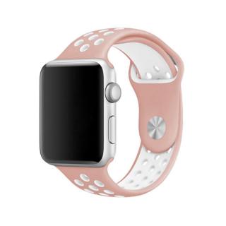 Sportovní řemínek na Apple Watch - Růžovo-bílý Velikost: 42/44/45/49mm, Obvod zápěstí: M-L (střední až větší obvod zápěstí), Barva: Bílo-růžová