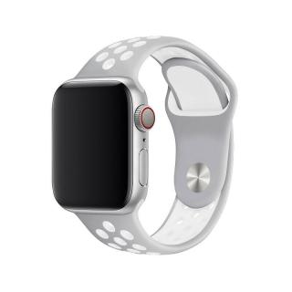 Sportovní řemínek na Apple Watch - Stříbrno-bílý Velikost: 38/40/41mm, Obvod zápěstí: M-L (střední až větší obvod zápěstí), Barva: Silver white