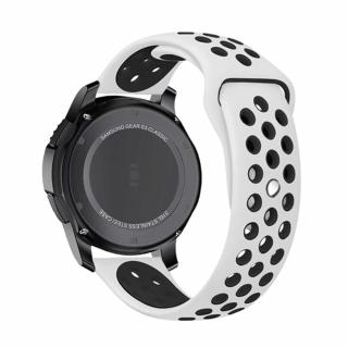 Sportovní řemínek pro chytré hodinky - Bílo-černý Velikost: 20mm, Barva: Černo-bílá
