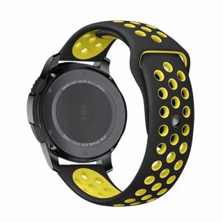 Sportovní řemínek pro chytré hodinky - Černo-žlutý Velikost: 20mm, Barva: Černá
