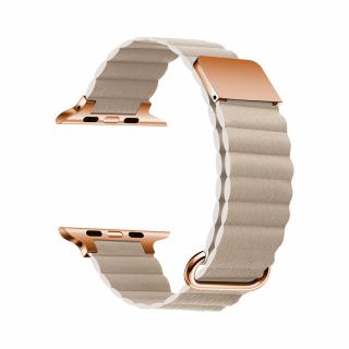 Stylový kožený řemínek s magnetem pro Apple Watch - Béžový Velikost: 38/40/41mm, Barva: Antique