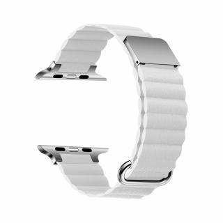 Stylový kožený řemínek s magnetem pro Apple Watch - Bílý Velikost: 38/40/41mm, Barva: Bílá